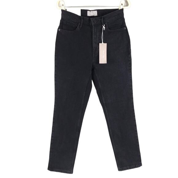 EVERLANE Straight Jeans Women Sz 28 Black Organic High Rise Normcore Casual NWT - Picture 5 of 15